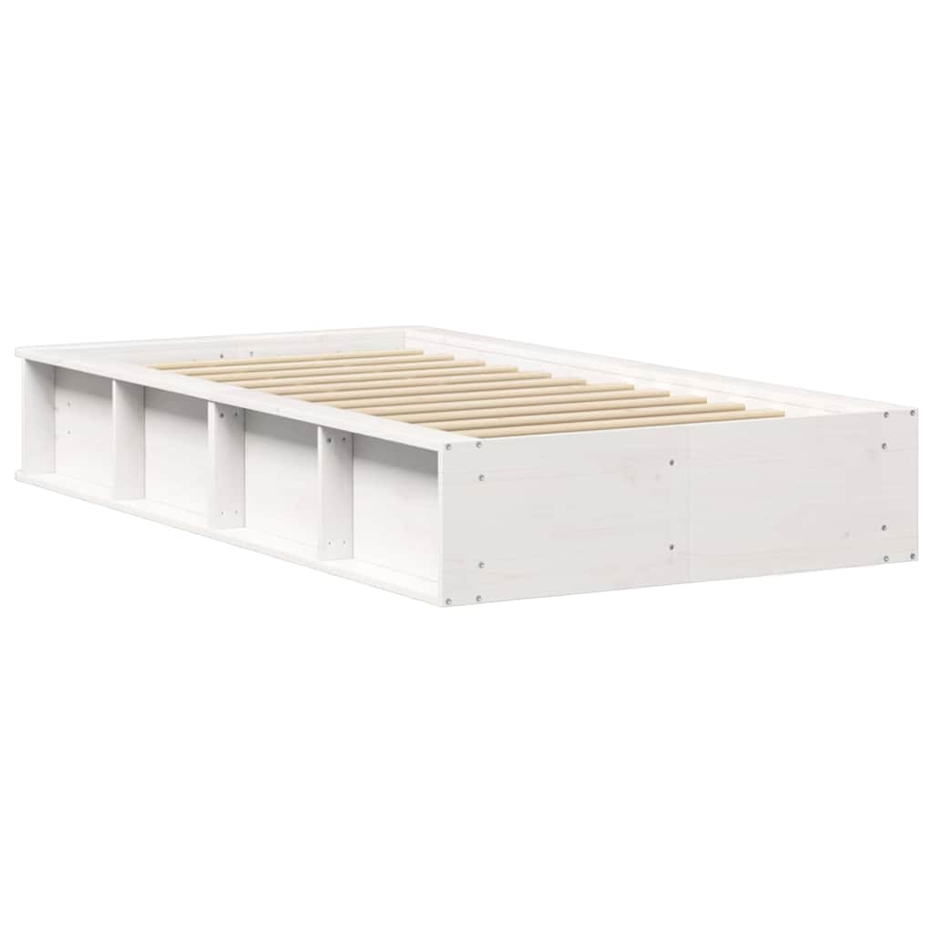 Bedframe met opslag Wit 90 x 190 cm Hout