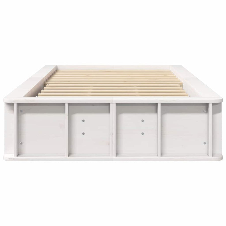 Bedframe met opslag Wit 90 x 190 cm Hout