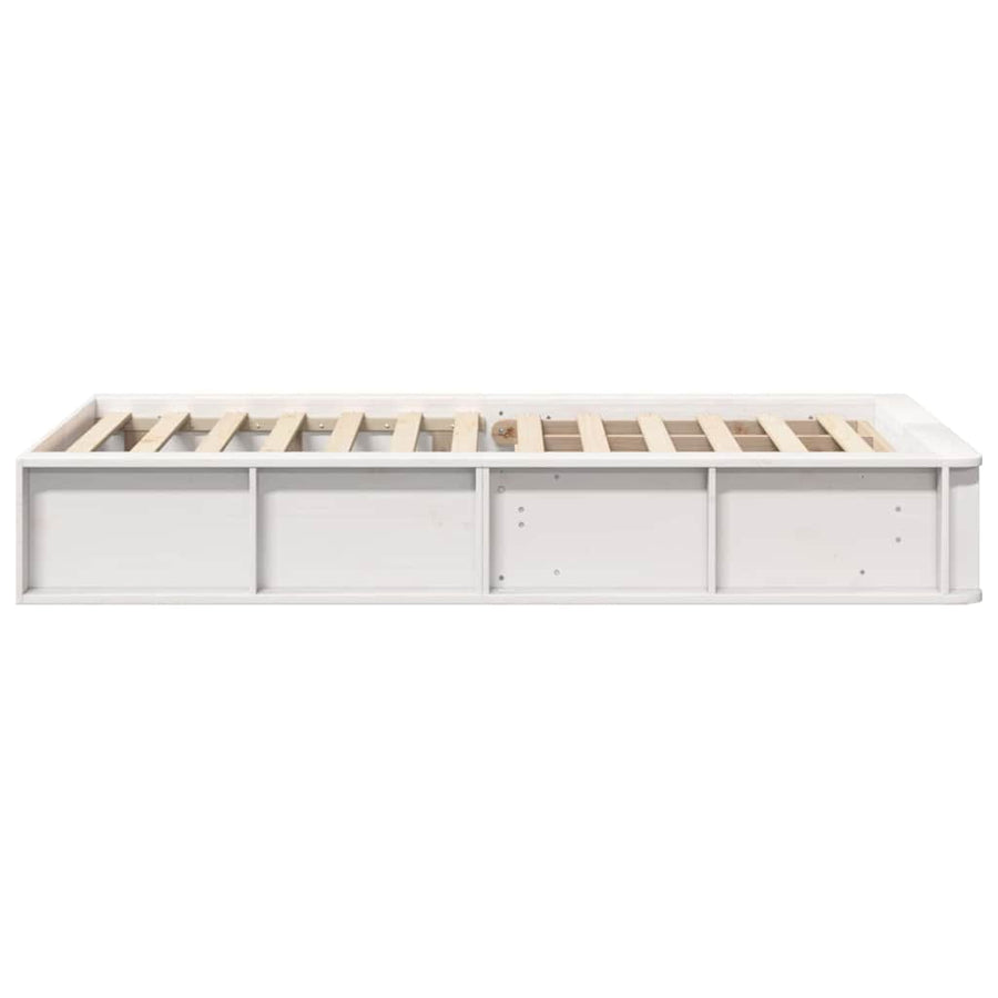Bedframe met opslag Wit 90 x 190 cm Hout