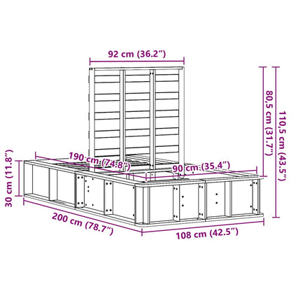 Bedframe met opslag Wit 90 x 190 cm Hout