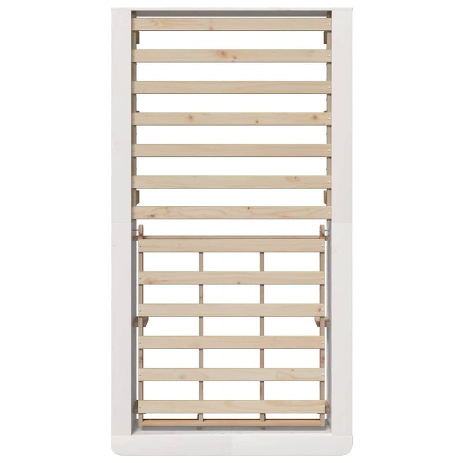 Bedframe met opslag Wit 90 x 190 cm Hout