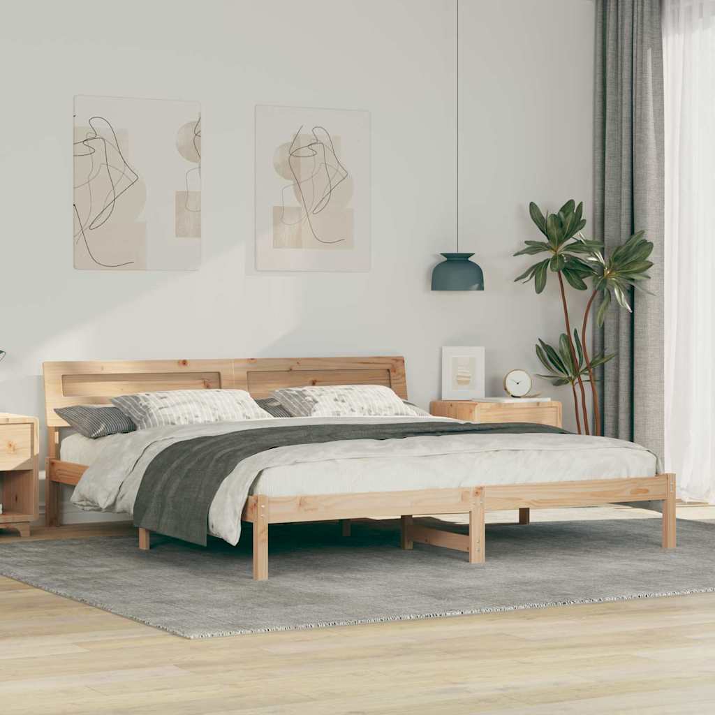 Bedframe met LED -striplichten met hoofdeinde Bruin 200 x 200 cm