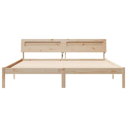 Bedframe met LED -striplichten met hoofdeinde Bruin 200 x 200 cm