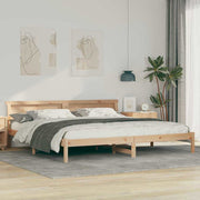 Bedframe 200x200 cm massief grenenhout met led hoofdbord
