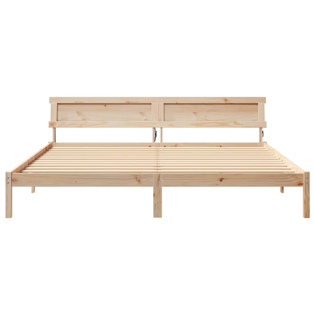 Bedframe Bruin 200 x 200 cm Massief grenenhout