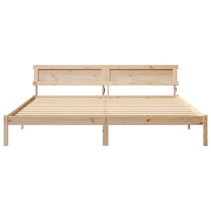 Bedframe Bruin 200 x 200 cm Massief grenenhout