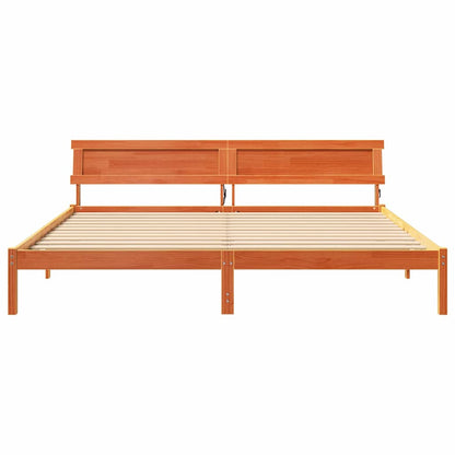 Bedframe met LED -striplichten met hoofdeinde Bruin 200 x 200 cm Hout