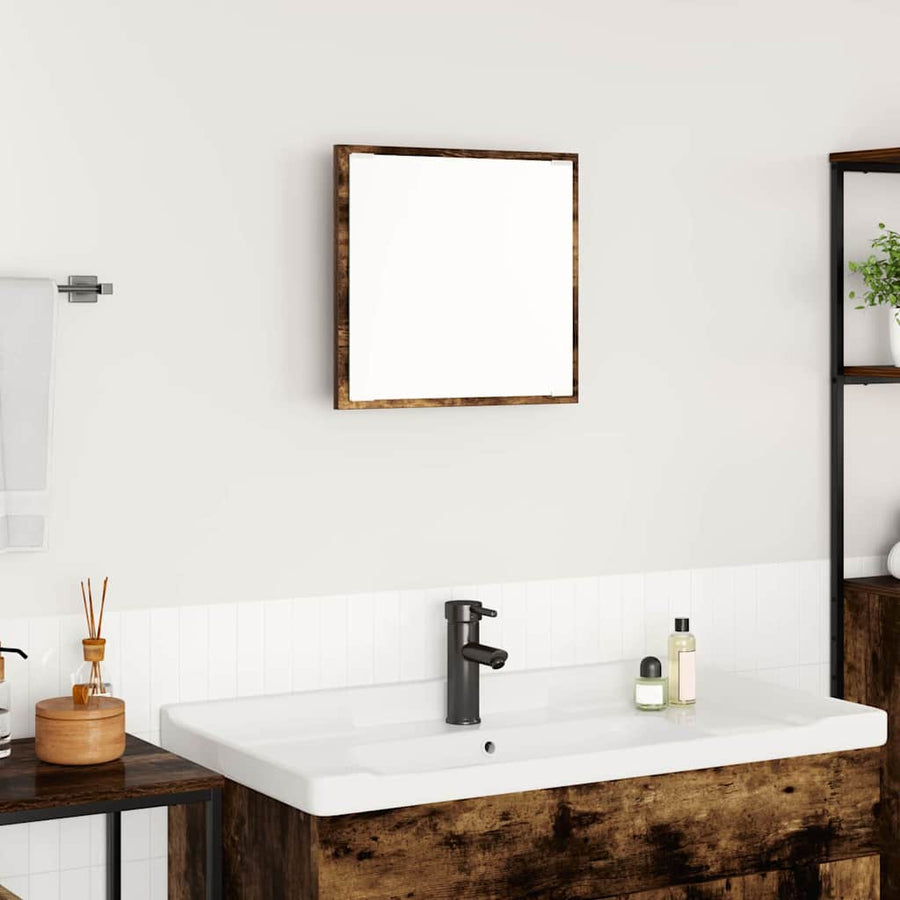 LED Badkamer Spiegel met spiegel Gerookt eiken 40 x 37 x 8.5 cm