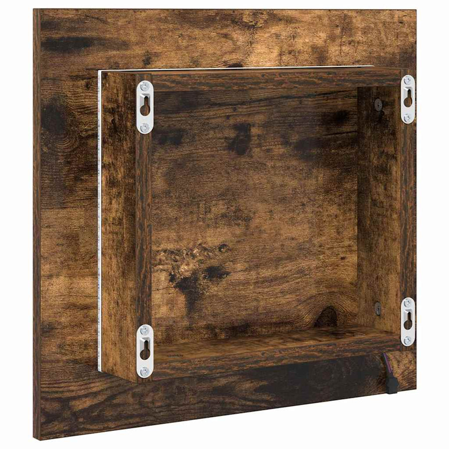 LED Badkamer Spiegel met spiegel Gerookt eiken 40 x 37 x 8.5 cm