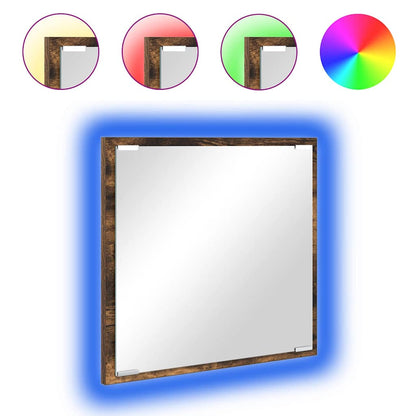 LED Badkamer Spiegel met spiegel Gerookt eiken 40 x 37 x 8.5 cm