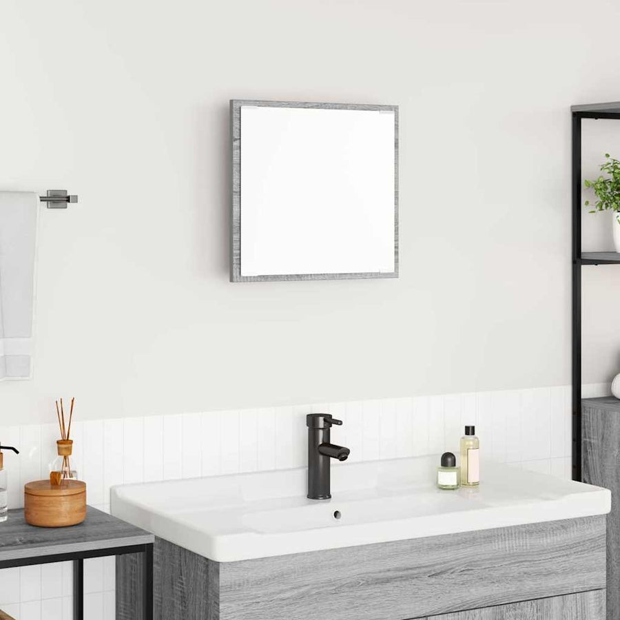 LED Badkamer Spiegel Grijs Sonoma 40 x 37 x 8.5 cm Bewerkt hout