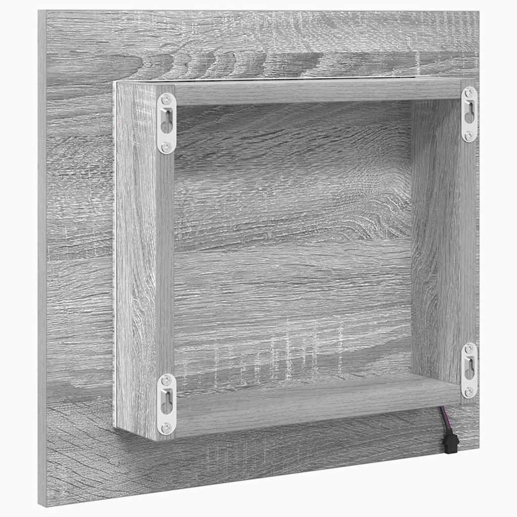 LED Badkamer Spiegel Grijs Sonoma 40 x 37 x 8.5 cm Bewerkt hout
