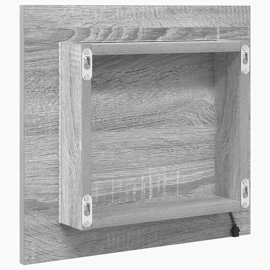 LED Badkamer Spiegel Grijs Sonoma 40 x 37 x 8.5 cm Bewerkt hout