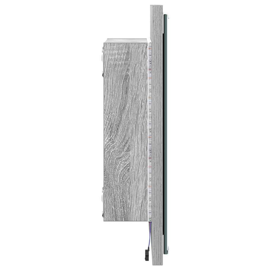 LED Badkamer Spiegel Grijs Sonoma 40 x 37 x 8.5 cm Bewerkt hout