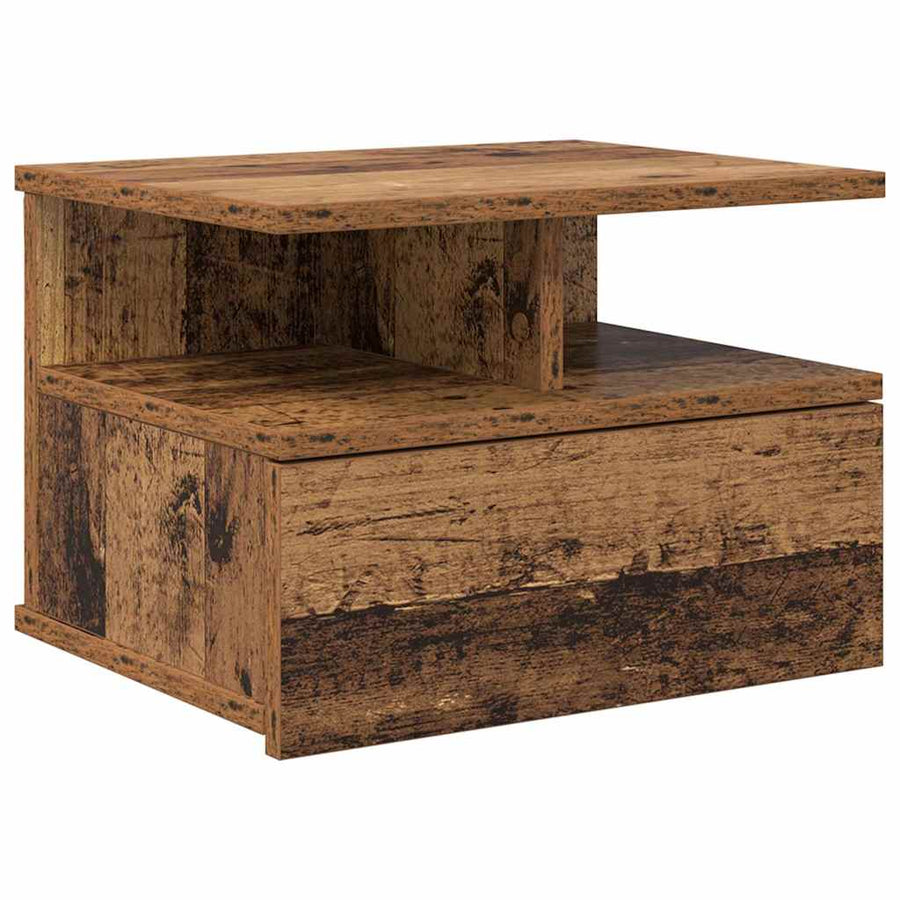Vliegend Nachtkastje Oudhout 40 x 31 x 28 cm Bewerkt hout