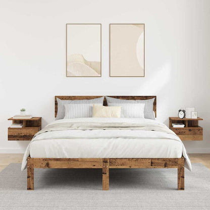 Vliegend Nachtkastje 2 pcs Oudhout 40 x 31 x 28 cm Bewerkt hout