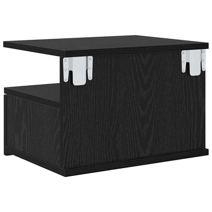 Vliegend Nachtkastje met lade 2 pcs Zwart Eiken 40 x 31 x 28 cm