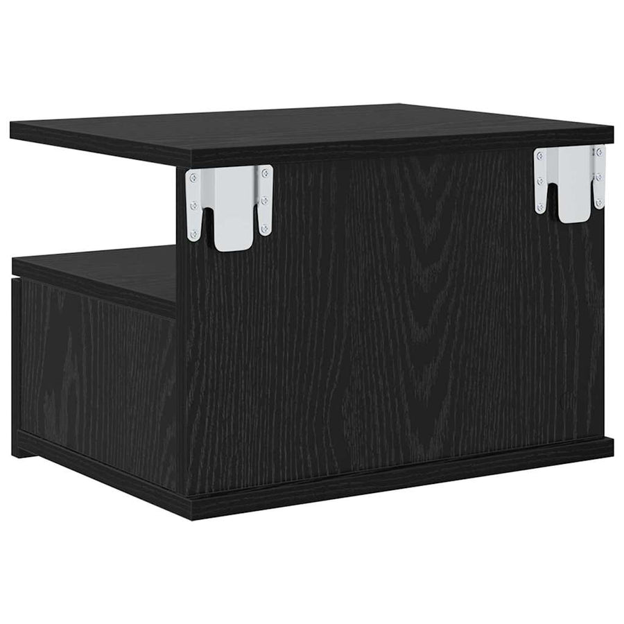 Vliegend Nachtkastje met lade 2 pcs Zwart Eiken 40 x 31 x 28 cm