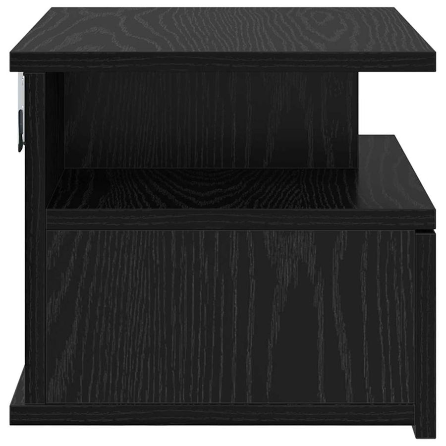 Vliegend Nachtkastje met lade 2 pcs Zwart Eiken 40 x 31 x 28 cm