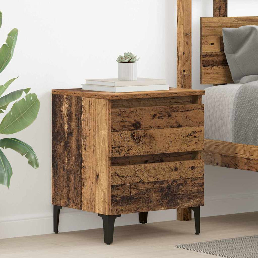 Nachtkastje 2 pcs Oud hout 40 x 35 x 50 cm Bewerkt hout