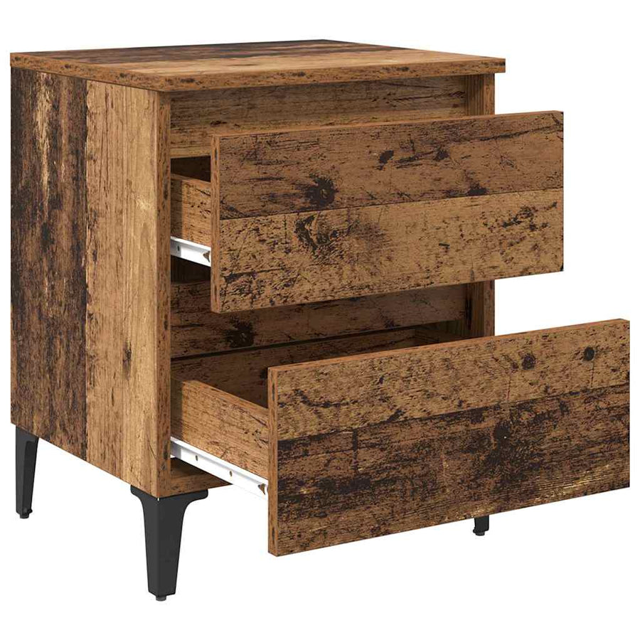 Nachtkastje 2 pcs Oud hout 40 x 35 x 50 cm Bewerkt hout