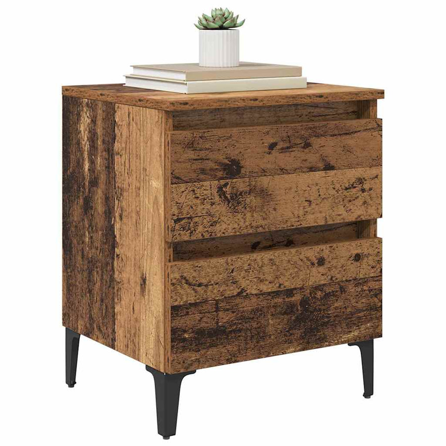Nachtkastje 2 pcs Oud hout 40 x 35 x 50 cm Bewerkt hout