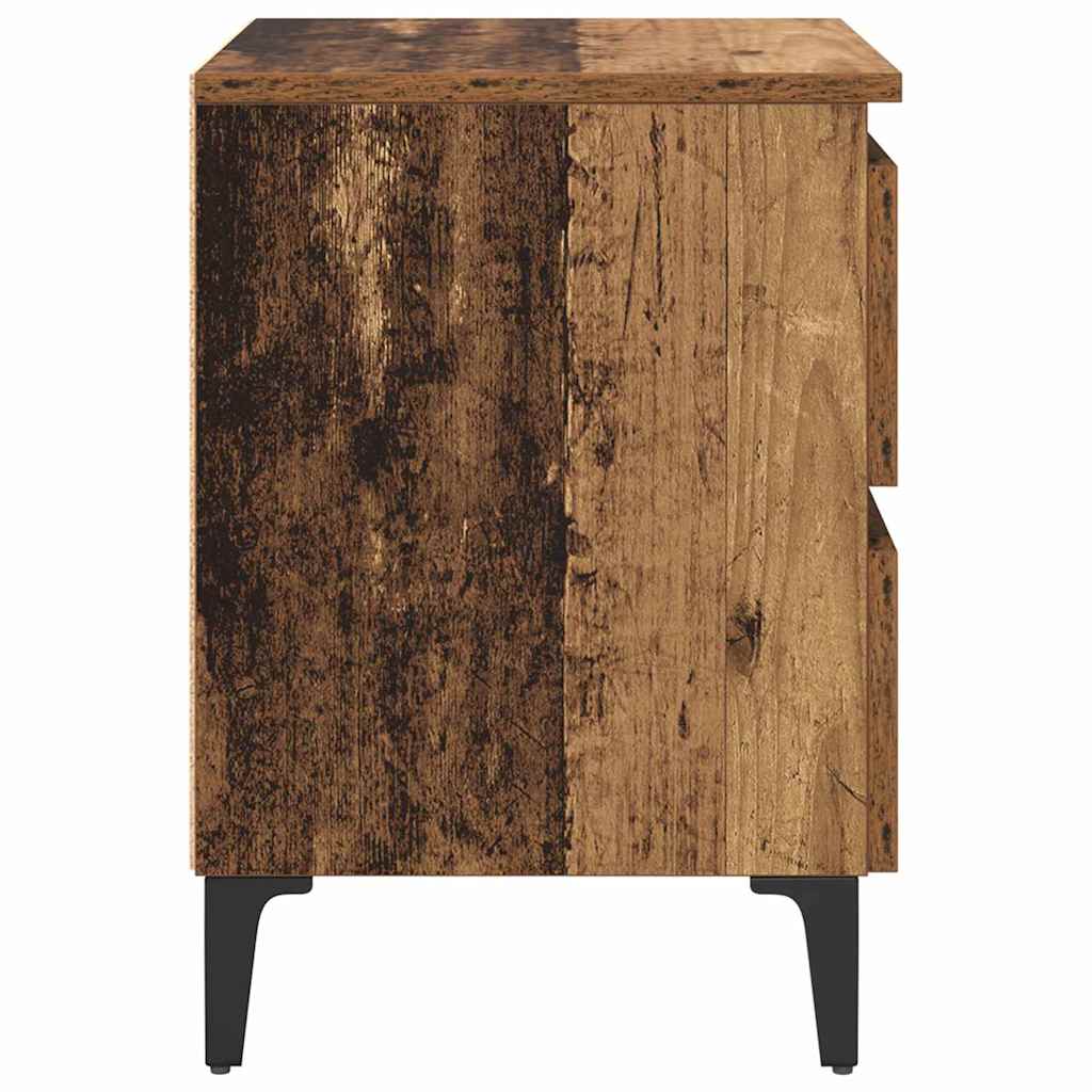 Nachtkastje 2 pcs Oud hout 40 x 35 x 50 cm Bewerkt hout