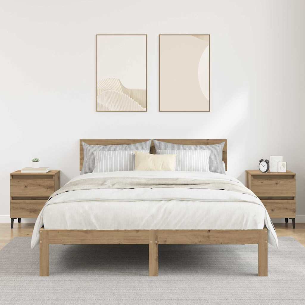 Nachtkastje 2 pcs artisanaal eikenkleurig 40 x 35 x 50 cm