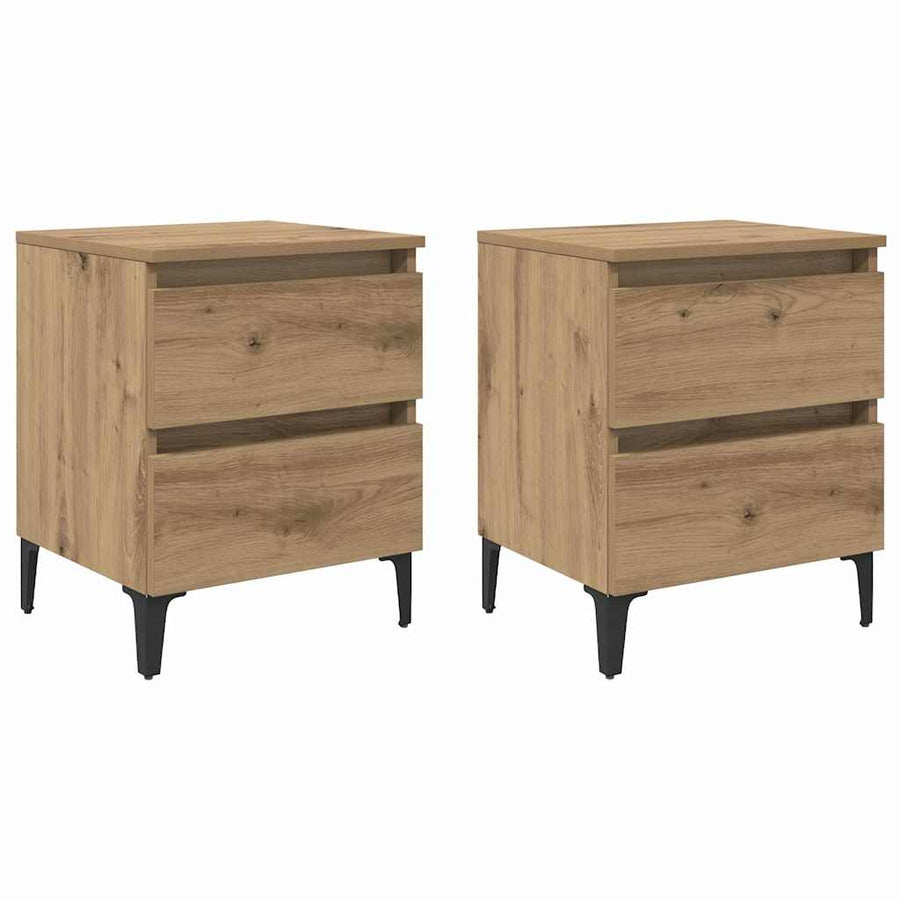 Nachtkastje 2 pcs artisanaal eikenkleurig 40 x 35 x 50 cm