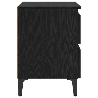 Nachtkastje Zwart eiken 40 x 35 x 50 cm Bewerkt hout