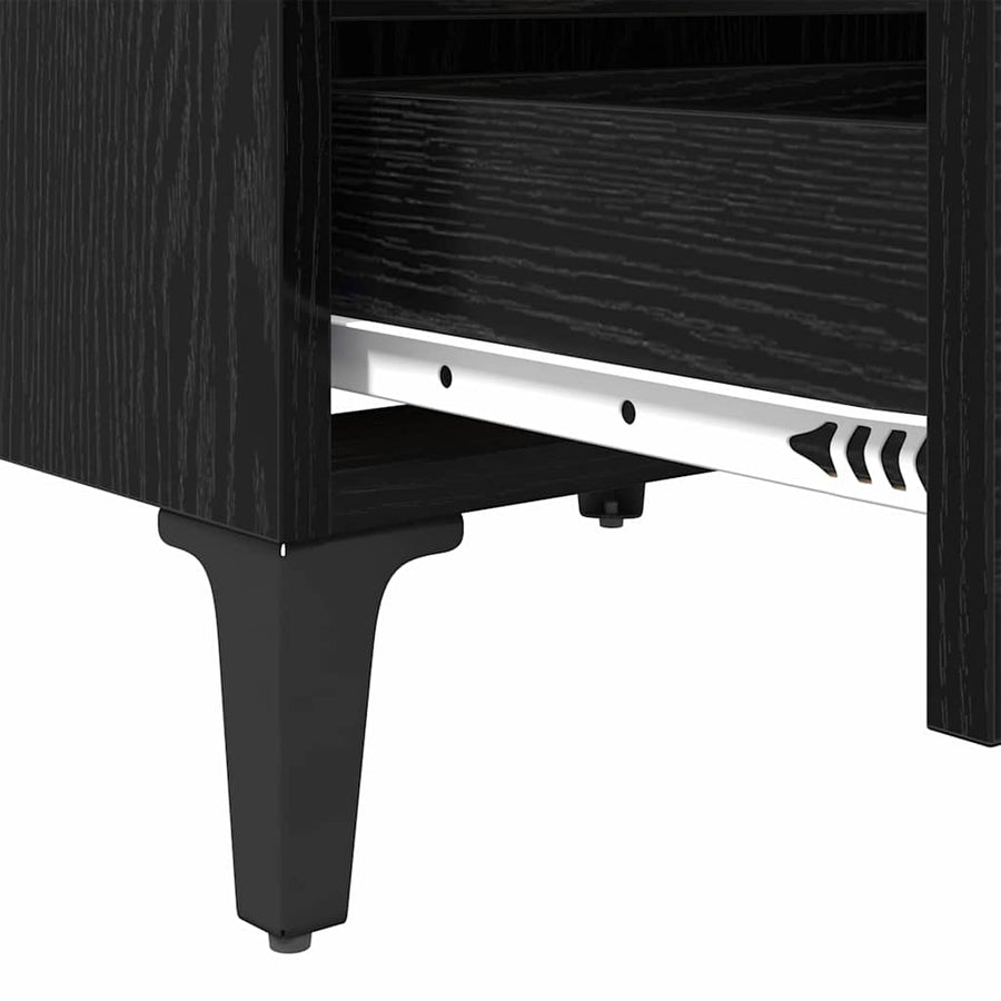 Nachtkastje 2 pcs Zwart eiken 40 x 35 x 50 cm Bewerkt hout