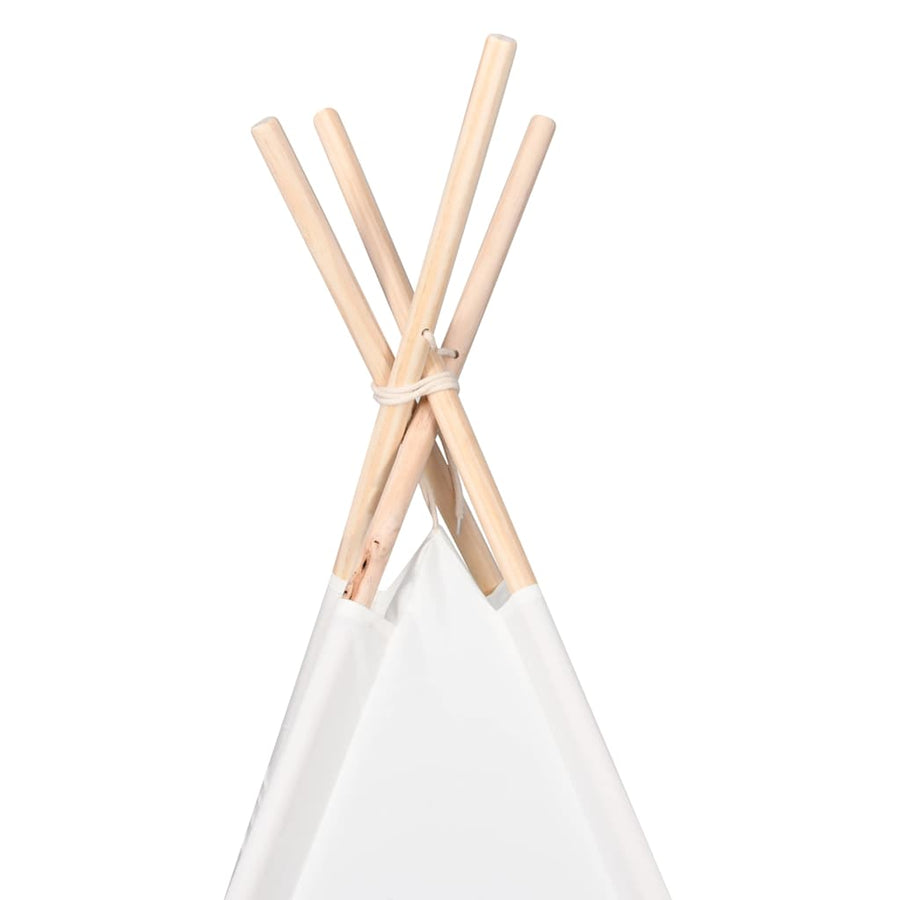 Teepee Tent Wit 120 X 120 X 150 Cm Stof En Plastic Multikleur