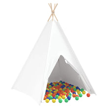Teepee Tent Wit 120 X 120 X 150 Cm Stof En Plastic Multikleur