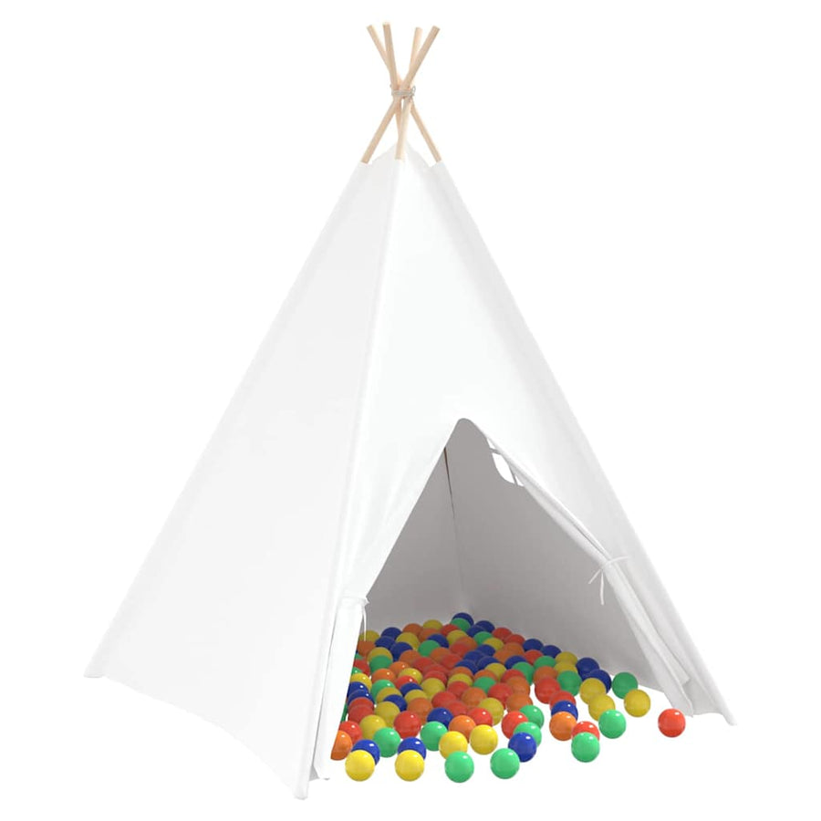 Teepee Tent Wit 120 X 120 X 150 Cm Stof En Plastic Multikleur
