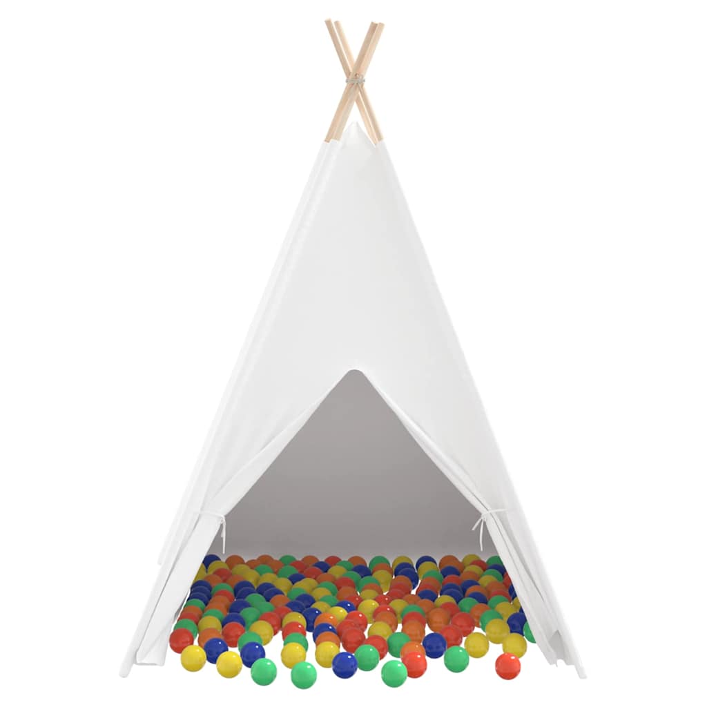 Teepee Tent Wit 120 X 120 X 150 Cm Stof En Plastic Multikleur