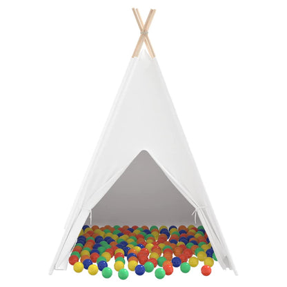 Teepee Tent Wit 120 X 120 X 150 Cm Stof En Plastic Multikleur