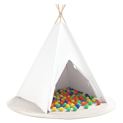 Teepee Tent Wit 120 X 120 X 150 Cm Stof En Plastic Multikleur
