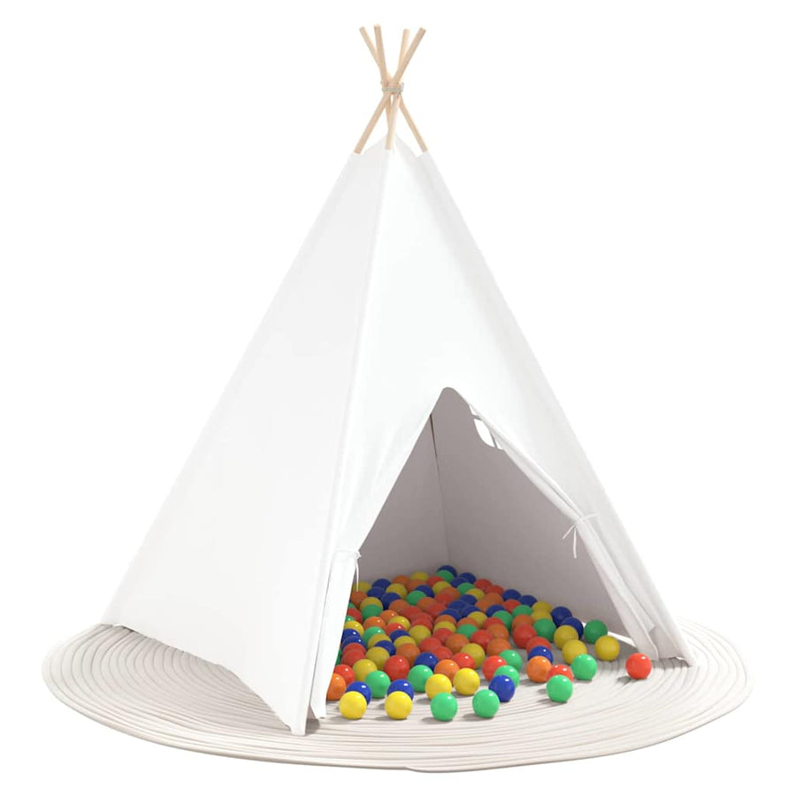 Teepee Tent Wit 120 X 120 X 150 Cm Stof En Plastic Multikleur