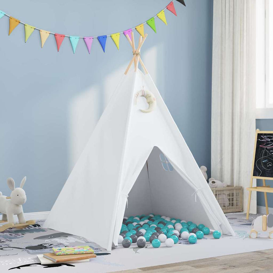 Teepee Tent Wit 120 x 120 x 150 cm Stof en Plastic