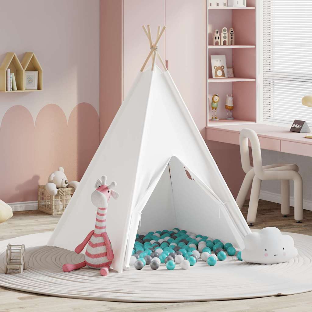 Teepee Tent Wit 120 x 120 x 150 cm Stof en Plastic