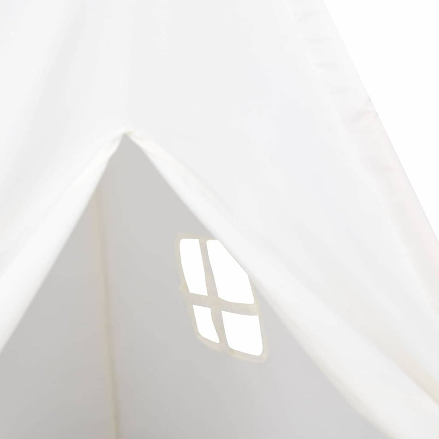 Teepee Tent Wit 120 X 120 X 150 Cm Stof En Plastic Wit/grijs/roze