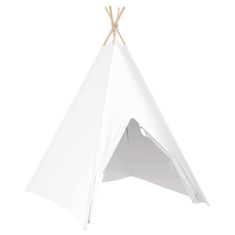 Teepee Tent Wit 120 X 120 X 150 Cm Stof En Plastic Wit/grijs/roze