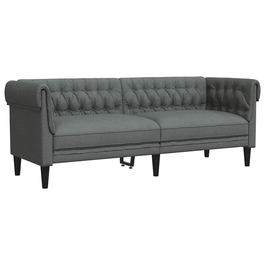 Bankstel 2 pcs Donkergrijs Stof