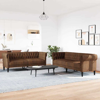 Woonkamer Bank 2 st Bruin Stof
