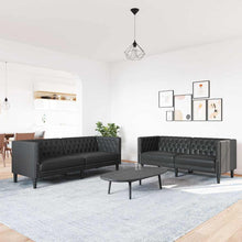 Woonkamer Bank 2 pcs Zwart 194 x 74,5 x 70,5 cm Nep Leer