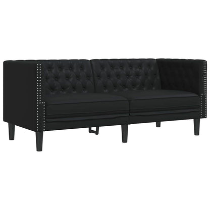 Woonkamer Bank 3 st Zwart Nep Leer