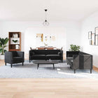 Living Room Sofa 3 pcs Black 194 x 74.5 x 70.5 cm Velvet