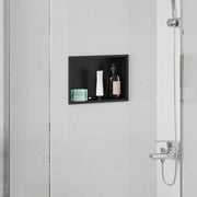 Douche niche 30x20x9.5 cm roestvrij staal zwart