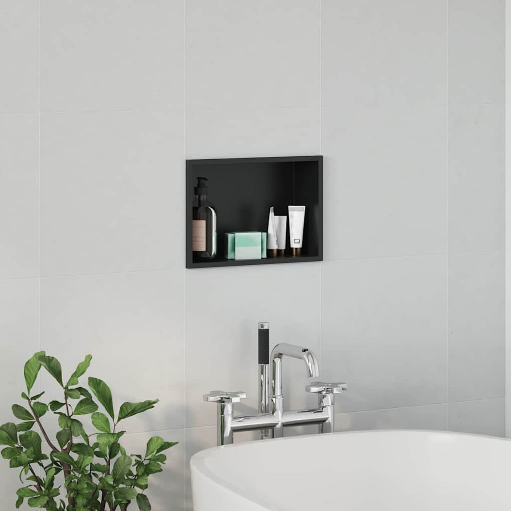 Douche Niche Zwart 30 x 20 x 9.5 cm Roestvrij staal