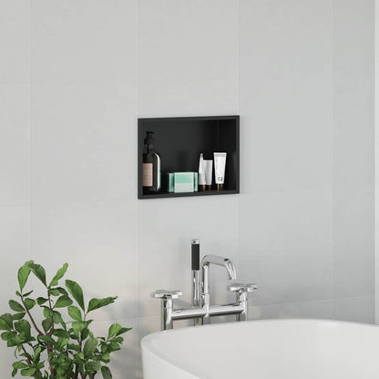 Douche Niche Zwart 30 x 20 x 9.5 cm Roestvrij staal